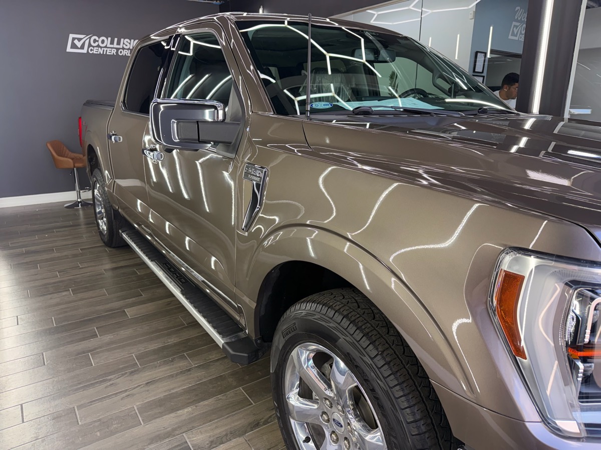 Ford F-150 full-size truck after collision and body repair at Collision Center Orlando