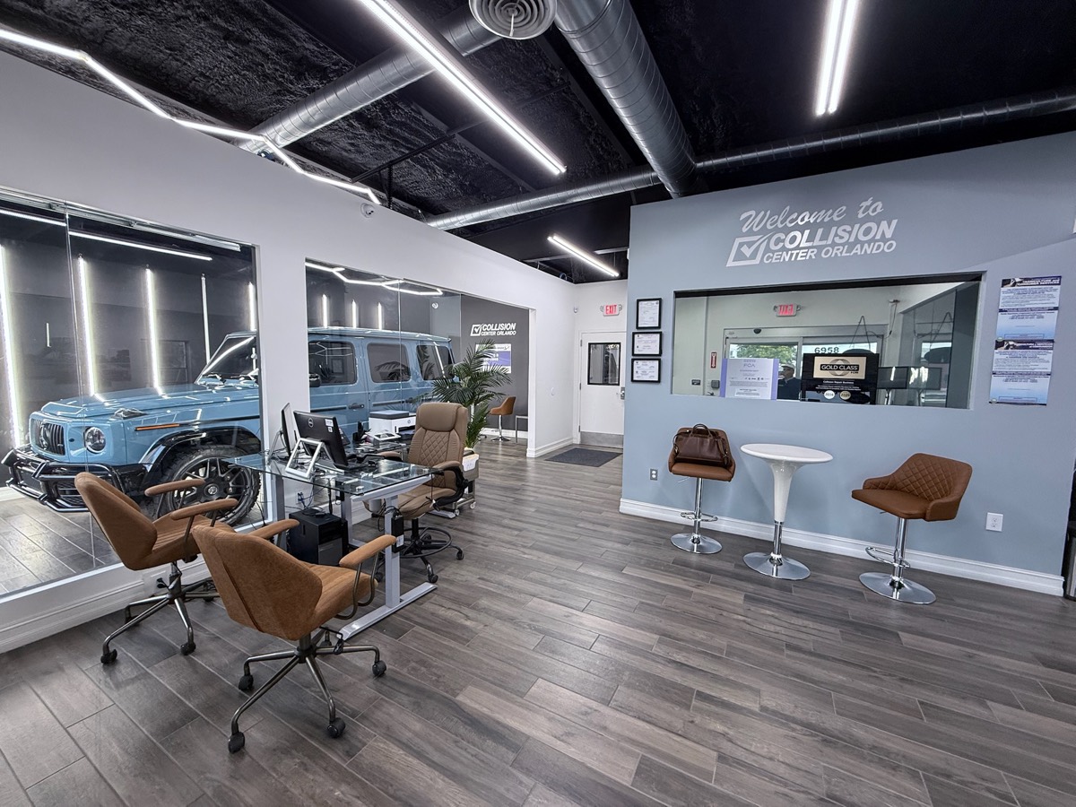 The Collision Center Orlando delivery showroom and customer lounge in Orlando